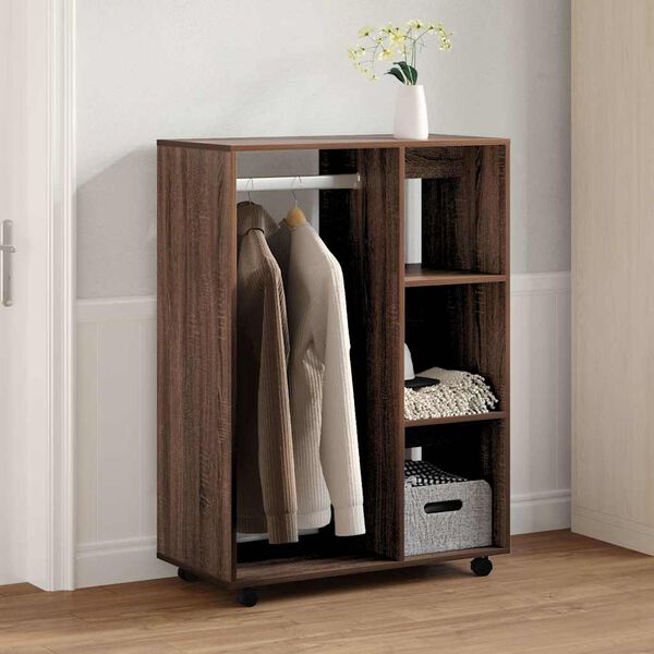 vidaXL Wardrobe Brown Oak Engineered Wood Medium Wardrobe Rectangular