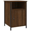 vidaXL Bedside Cabinet Set of 2 Brown Oak Engineered Wood, Iron Medium