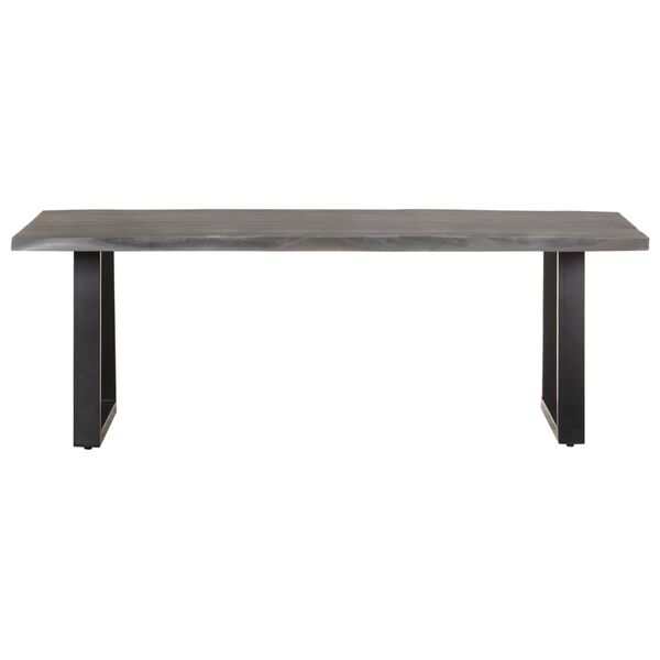vidaXL Coffee Table Gray Solid Acacia Wood Large Industrial