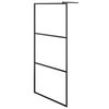 vidaXL Walk-in Shower Wall with Shelf Black 39.4"x76.8" ESG Glass&Aluminum
