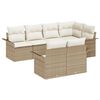 vidaXL Garden Sofa Set with Cushion 7 pcs Beige Poly Rattan