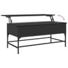 vidaXL Coffee Table Black Engineered Wood, Metal 39.4x19.7x17.7 in