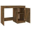 vidaXL Desk Smoked Oak Engineered Wood Medium Desk Rectangular
