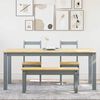 vidaXL Dining Set Panama Grey Solid Pinewood with Honey Wax Finish