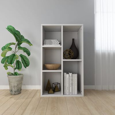 vidaXL Book Cabinet/Sideboard White 19.7"x9.8"x31.5" Engineered Wood