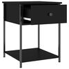 vidaXL Bedside Table Set of 2 Black Engineered wood, Iron