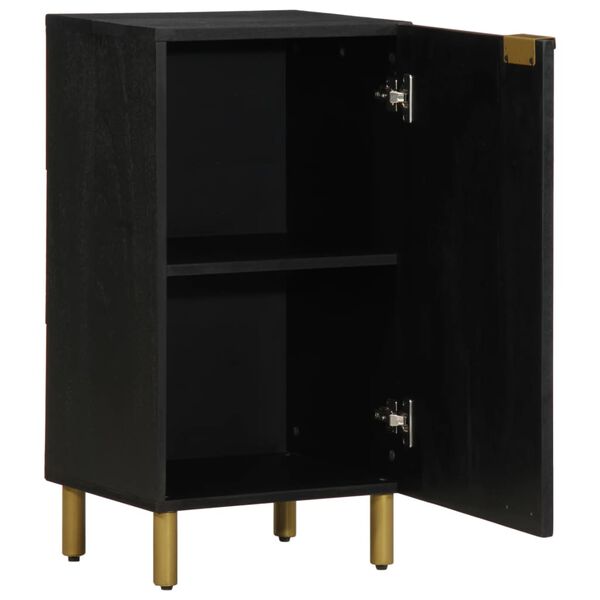 vidaXL Sideboard Black Engineered wood, solid mango wood, brass Medium