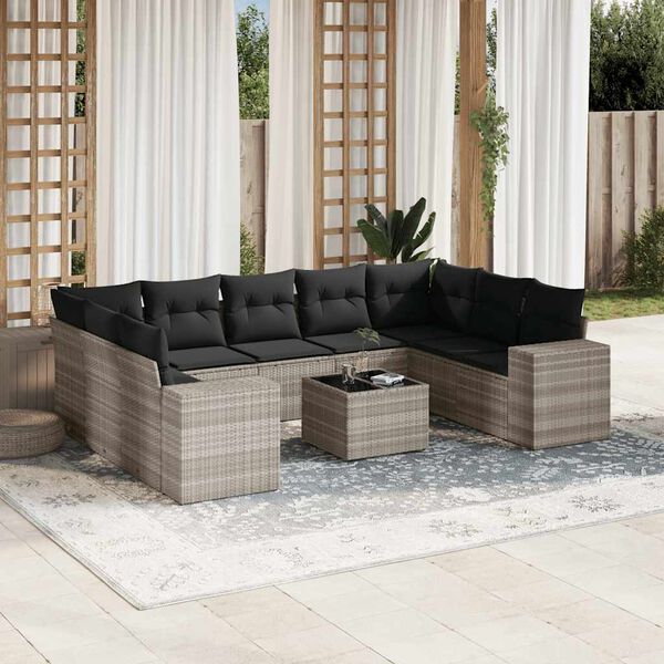 vidaXL Garden Sofa Set Light Grey