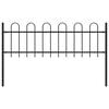vidaXL Garden Fence with Hoop Top Steel 71.3" x 23.6" Black