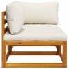vidaXL Sofa Set Cream White, Natural Wood