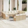 vidaXL Garden Sofa Set Beige PE rattan Large Modular Garden Sofa Set
