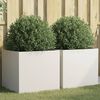 vidaXL Planter Set of 2 White Cold-rolled steel Medium Strong