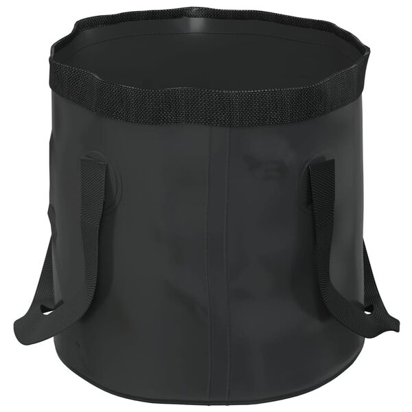 vidaXL Folding Buckets 2 pcs Black 5.3 gal PVC