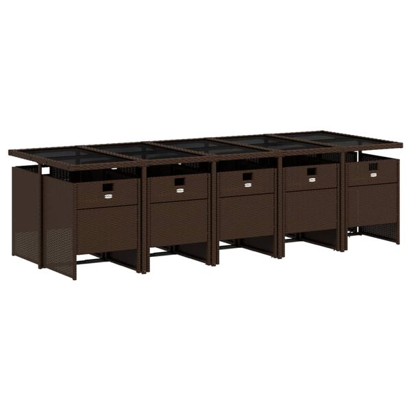 vidaXL Patio Dining Set Set of 10 Brown, Cream White