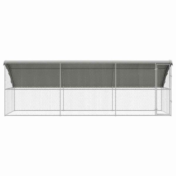 vidaXL Dog Kennel 3 pcs Silver 19.69 x 6.56 x 6.56 ft Galvanised steel