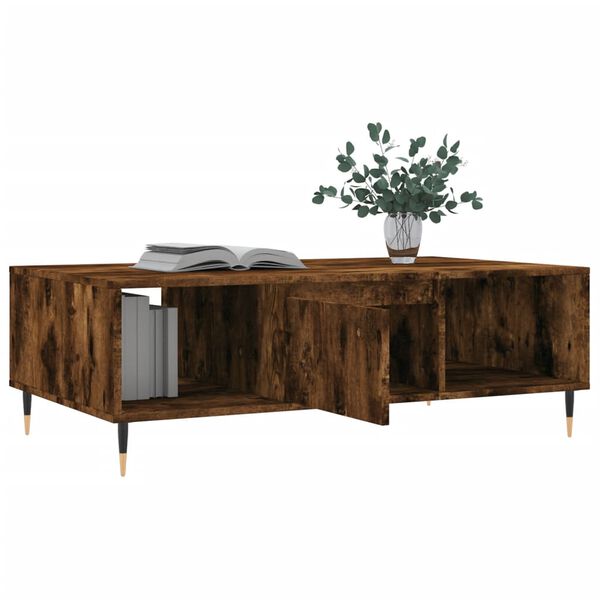 vidaXL Coffee Table Smoked Oak Engineered wood and iron