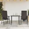 vidaXL Garden Chair Set of 2 Black Coffee PE Rattan, Powder-Coated Steel