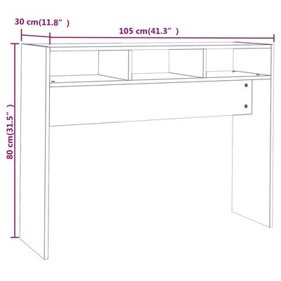vidaXL Console Table White 41.3"x11.8"x31.5" Engineered Wood