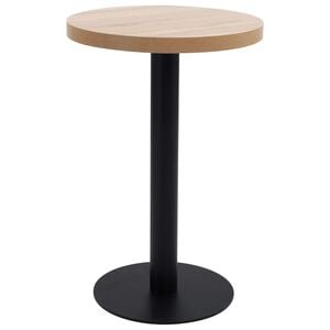 vidaXL Bistro Table Light brown and black MDF, Steel Small Durable