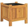 vidaXL Patio Planter with Liner 12.2x12.2x11.8" Solid Wood Acacia