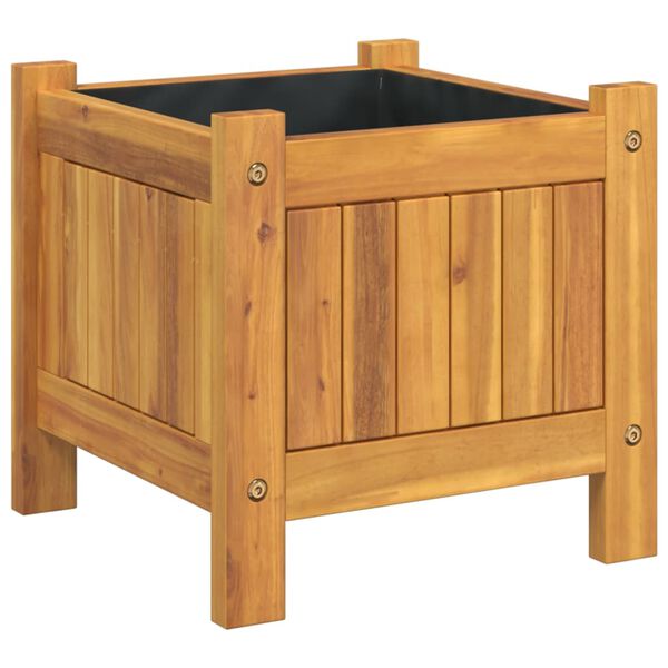 vidaXL Patio Planter with Liner 12.2x12.2x11.8" Solid Wood Acacia