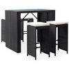 vidaXL Bar Set Poly rattan: Black