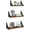vidaXL 3 Piece Wall Shelf Set Smoked Oak Engineered Wood
