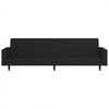 vidaXL Sofa Bed Black Velvet (100% polyester), wood, plastic 2-Seater