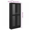 vidaXL Vitrine Cabinet Black 32.5x12.0x72.8" Engineered Wood