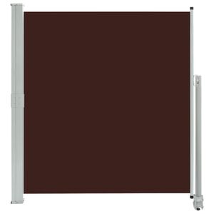 vidaXL Side Awning Brown Fabric with PU coating, powder-coated iron