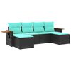 vidaXL Garden Sofa Set Black, Blue