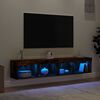 vidaXL TV Stands with LED Lights 2 pcs Smoked Oak 31.5"x11.8"x11.8"