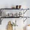 vidaXL Shelf Bracket Black Stainless Steel with Black Coating