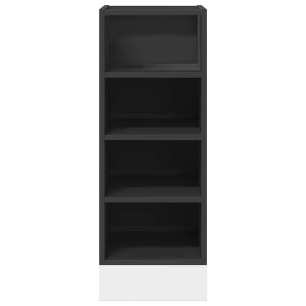vidaXL Bottom Cabinet Black Engineered wood Compact Adjustable Feet