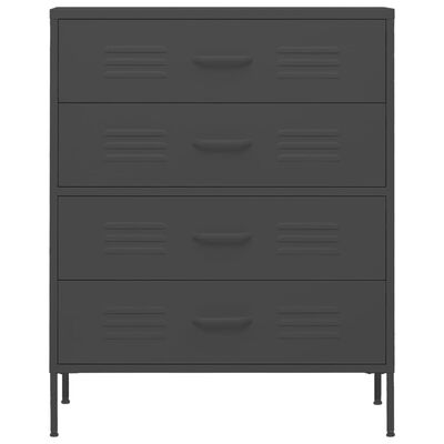 vidaXL Chest of Drawers Anthracite 31.5"x13.8"x40" Steel