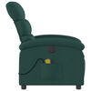 vidaXL Electric Massage Recliner Chair Dark Green Polyester Compact