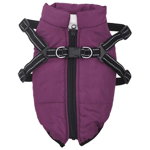 vidaXL Dog Coat Purple Polyester, Fleece M Adjustable Armrests