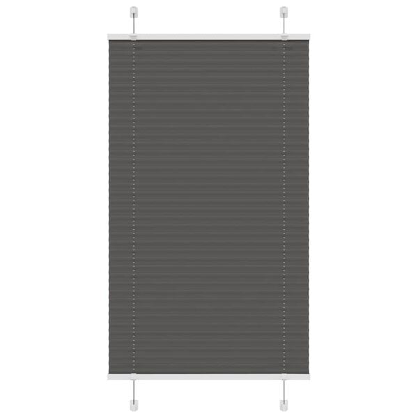 vidaXL Pleated Blind Black 100% Polyester 27.6x39.4 in