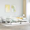 vidaXL Daybed With Trundle White Solid pine wood 31.5 x 79 in Extendable