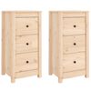 vidaXL Sideboards 2 pcs 15.7"x13.8"x31.5" Solid Wood Pine