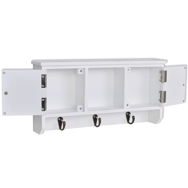 vidaXL Cabinet Antique White MDF, Steel Compact Cabinet Rectangular