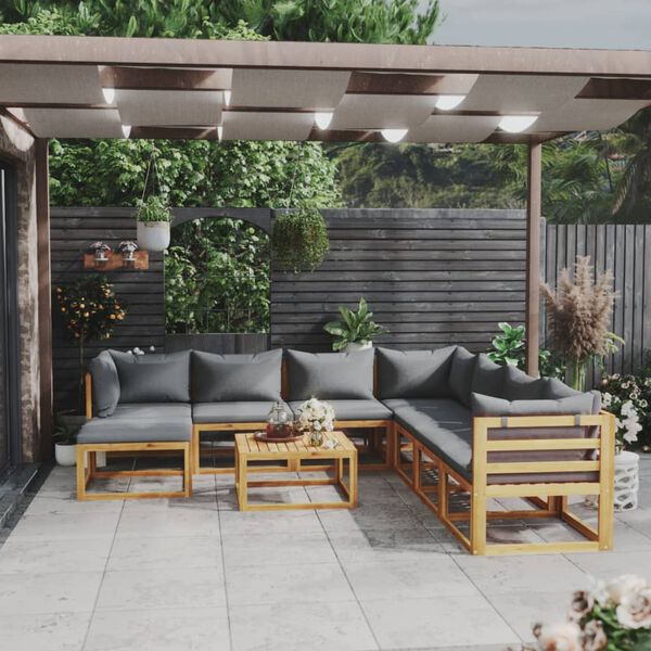 vidaXL Garden Lounge Set Dark grey wood