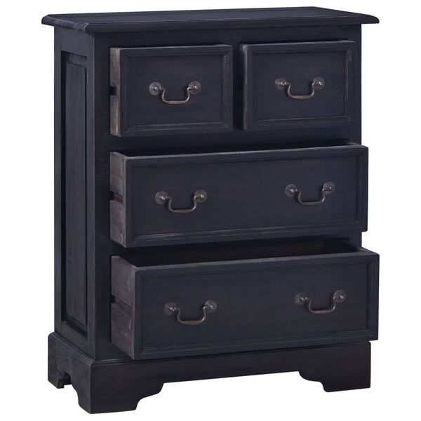 vidaXL Chest of Drawer Light Black Coffee Solid Mahogany Wood Medium