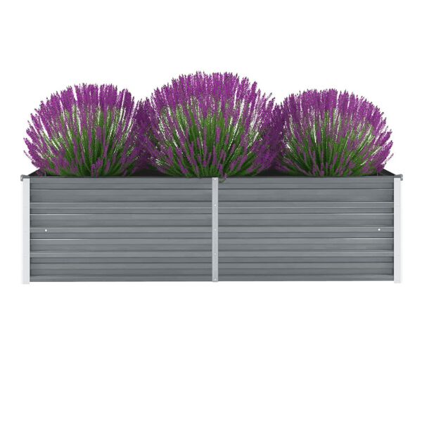 vidaXL Raised Bed Grey Galvanized Steel 63 x 15.7 x 17.7 in Durable