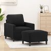 vidaXL Sofa Chair With Footstool Black