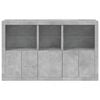 vidaXL Sideboard Concrete Grey Engineered Wood, Glass Large Sideboard
