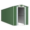 vidaXL Garden Shed Green Galvanized Steel Large Garden Shed