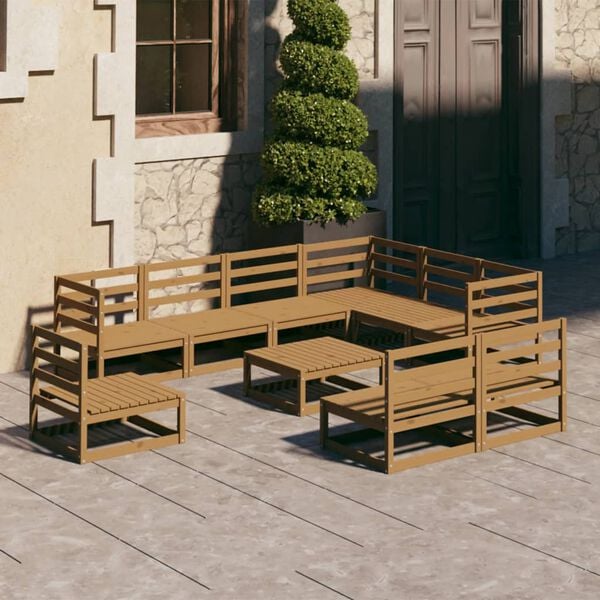vidaXL Garden Lounge Set Honey brown Solid pine wood Large Durable