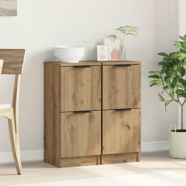 vidaXL Sideboard Set of 2 Artisan Oak Engineered Wood Small Sideboard