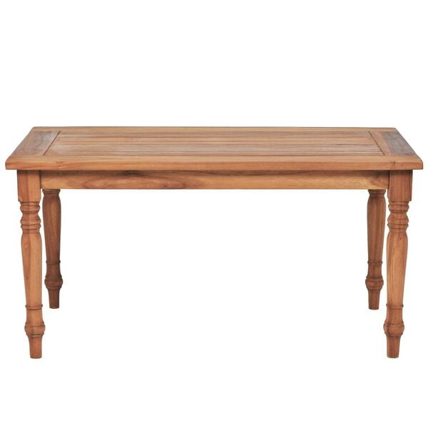 vidaXL Coffee Table Brown Teak wood 35.4x19.7x17.7 in Decorative Inlays
